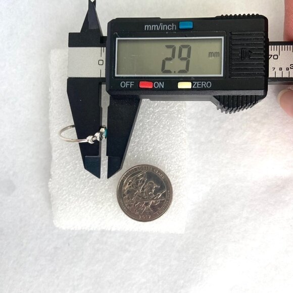 Sterling Silver 925 Dainty Minimalist Crescent Moon Turquoise Band Ring Sz 5.75 - Picture 16 of 16